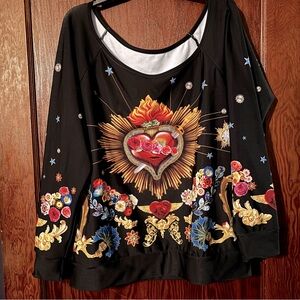 Blackmilk Sacred Heart Sweater Size XL
